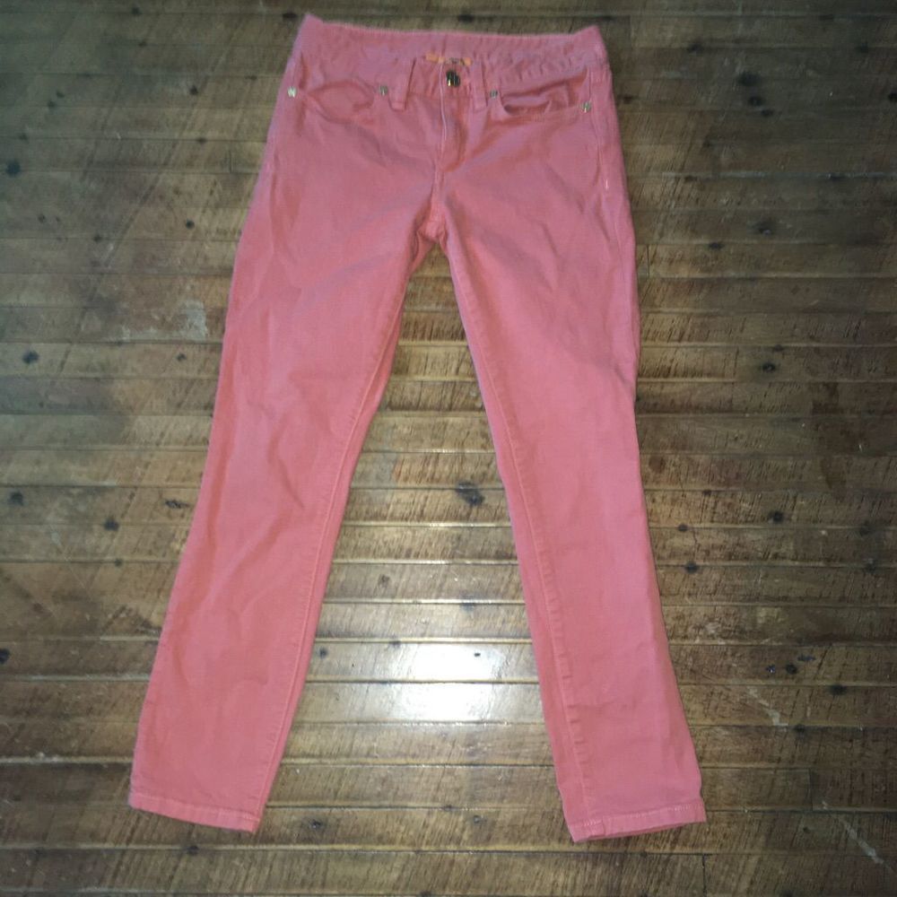 Tory Burch salmon pink size 24 cropped skinny jeans